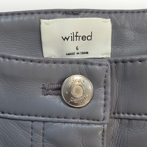 NWOT - Aritzia Wilfred Melina Vegan Leather Pants - Ardoise - Size 6 - Picture 11 of 16